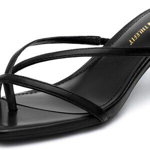 Women's Strappy Kitten Heels Low Open Toe Sandals for Party and Dress